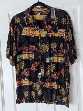 Point Zero Hawaiian Shirt Woody Classic Car Design Beach Palms